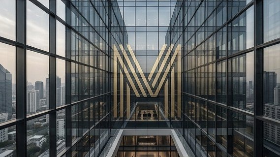 Glass atrium bearing the M’Squared mark
